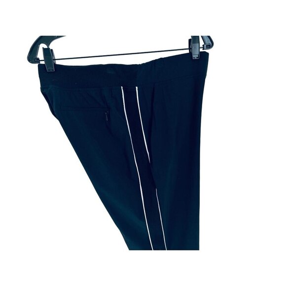 ATHLETA Pull-up Pants Navy Blue White Stripe Casual Travel Workout Size 8 - Picture 2 of 12